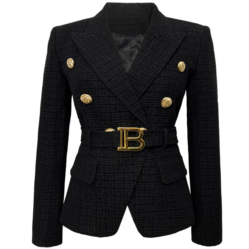 

Women' Suits & Blazers -5XL Spring And Autumn Fashion High-quality Small Suit Button Short Black White Jacket