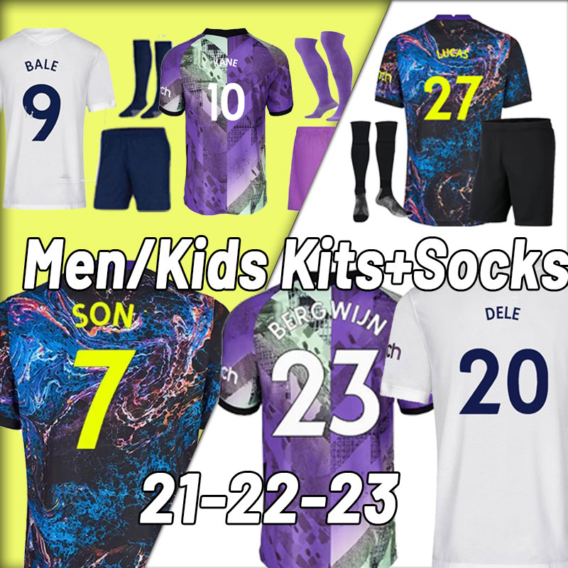 

Totten ham 21 22 Son Dele Bale Kane Spurs Soccer Jersey Bergwijn Hojbjerg Lo Celso 2021 2022 Lucas Football Shirts Uniforms Men + Kids Kit Fans Player Version, Away
