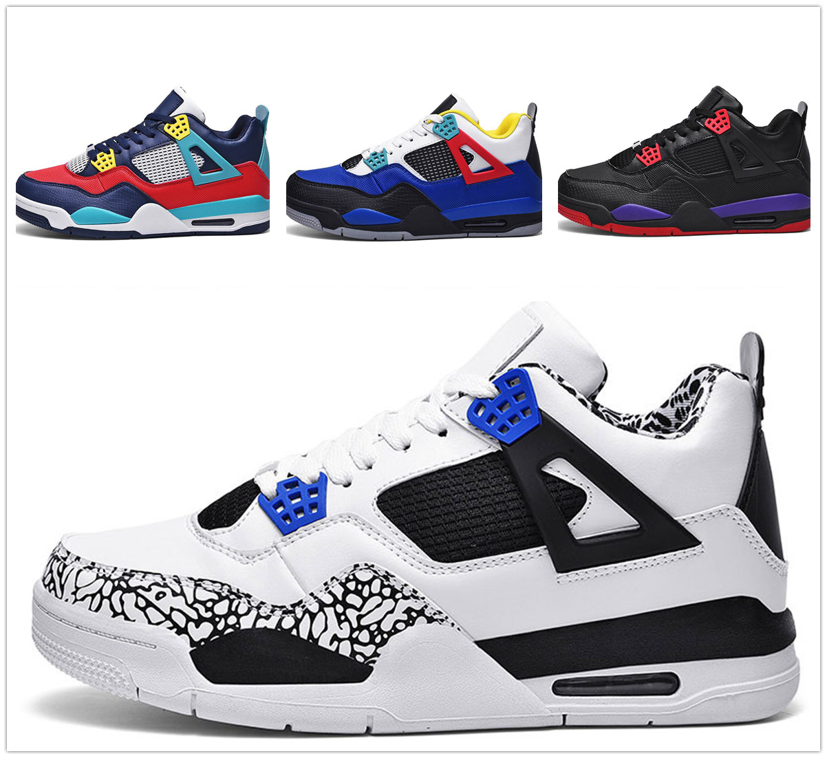 

2022 famous brand Sports Shoes Running Tennis Basketball Fitness Trainings Walking Casual MENS EURO 39-46 hide logo AJ4s, White