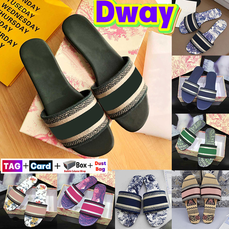 

Designer Women shoes Italy Dway Slippers Slides Fashion Lady Summer Beach Indoor Outdoor Sandals Flat Low Heel Moccasins Newest Slide Flowers Convenient Sandal, 37