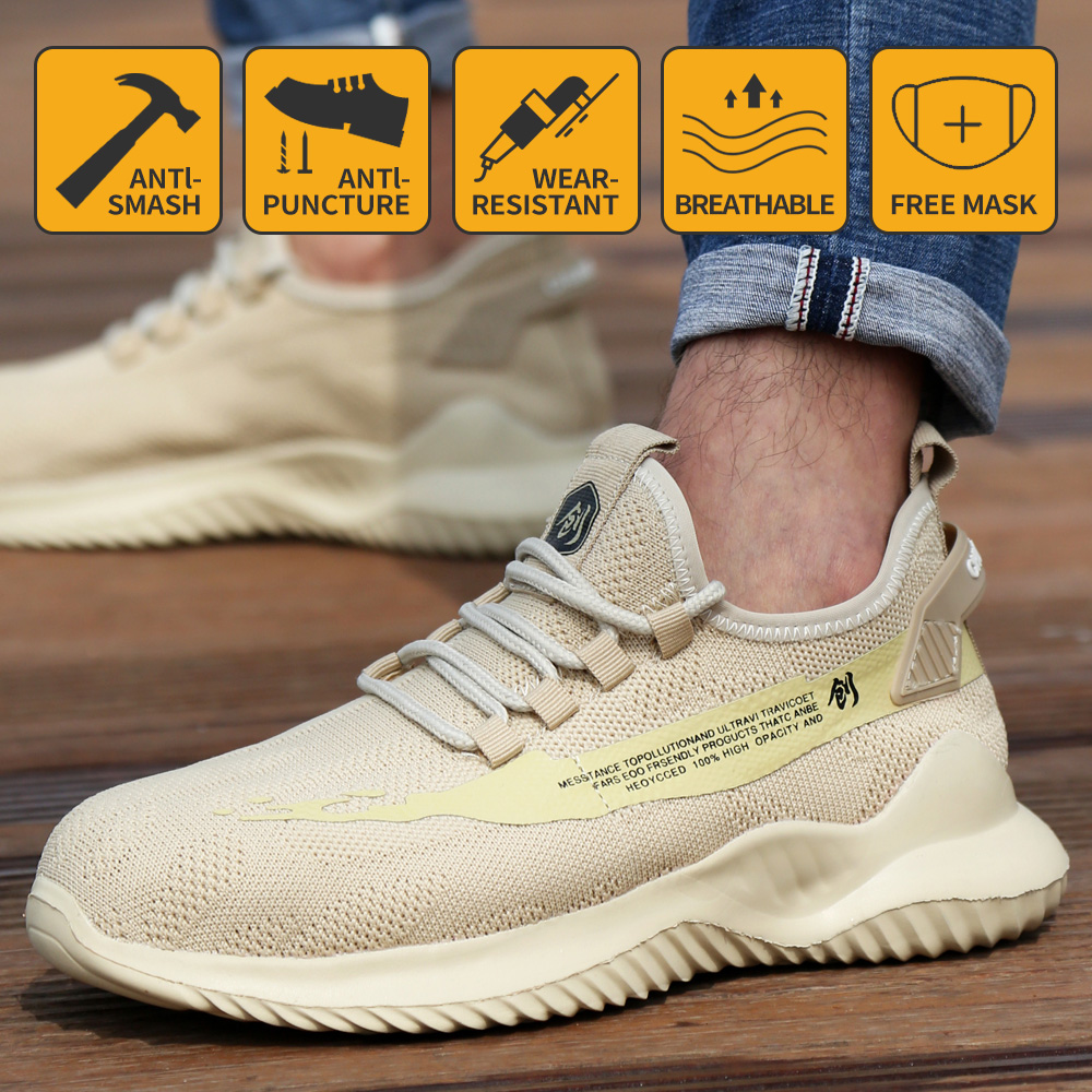 

Safety Shoes Nail Penetration Resistance Work Shoes Lightweight Comfortable Abrasion Resistant Steel Toe Shoes, D021