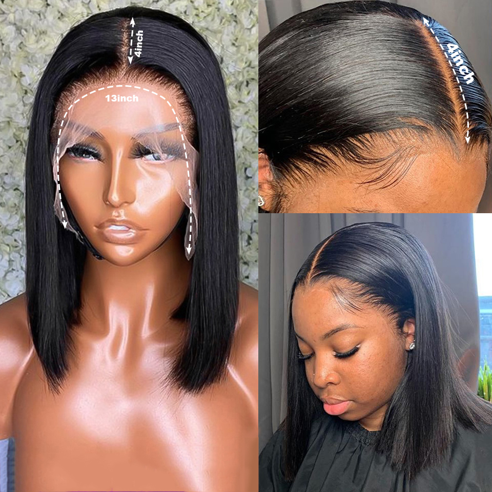 

LX Brand HJ Short Bob Wig Straight Human Hair Wigs Lace Front Human Hair Wigs PrePlucked Hairline Wig For Womenfactory direct, 4x4 lace size