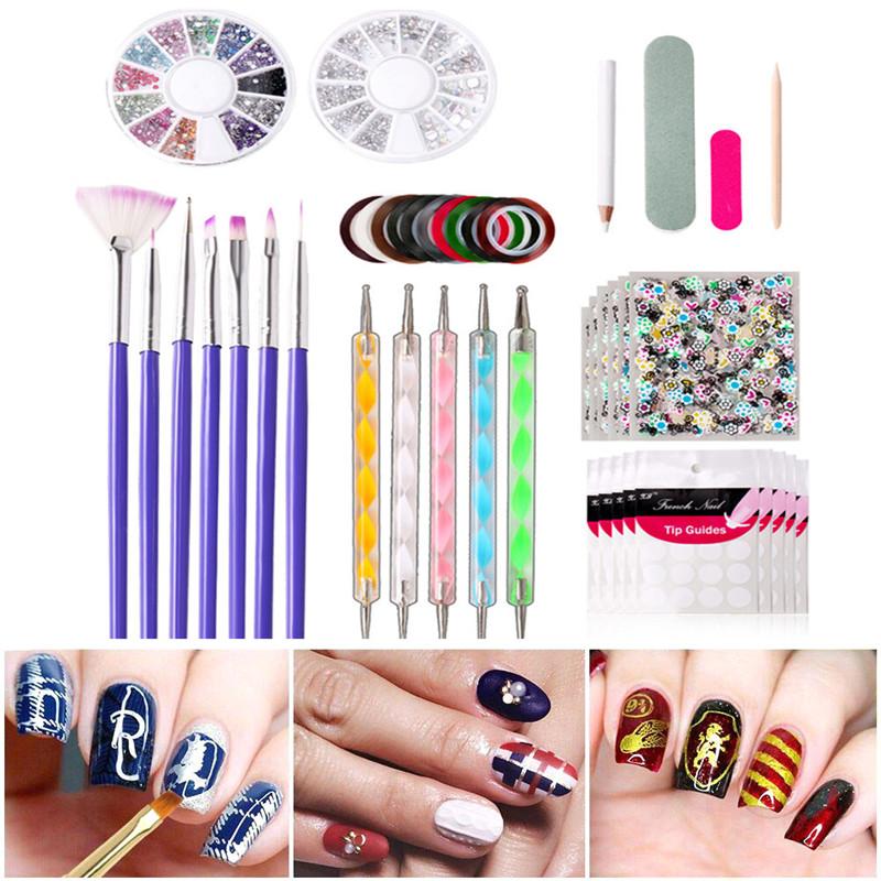 

Nail Art Kits 11pcs/Set DIY Pedicure Manicure File Dust Brush Painted Pen Tool Kit