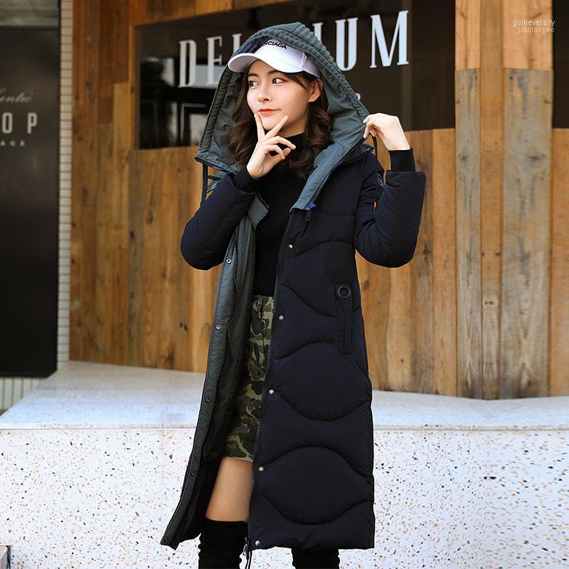 

Women's Down & Parkas Women Warm Full Sleeve With Pocket Parka Coat Winter Jacket Fashion Slim Medium Long Epaulet Guin22, Black 01