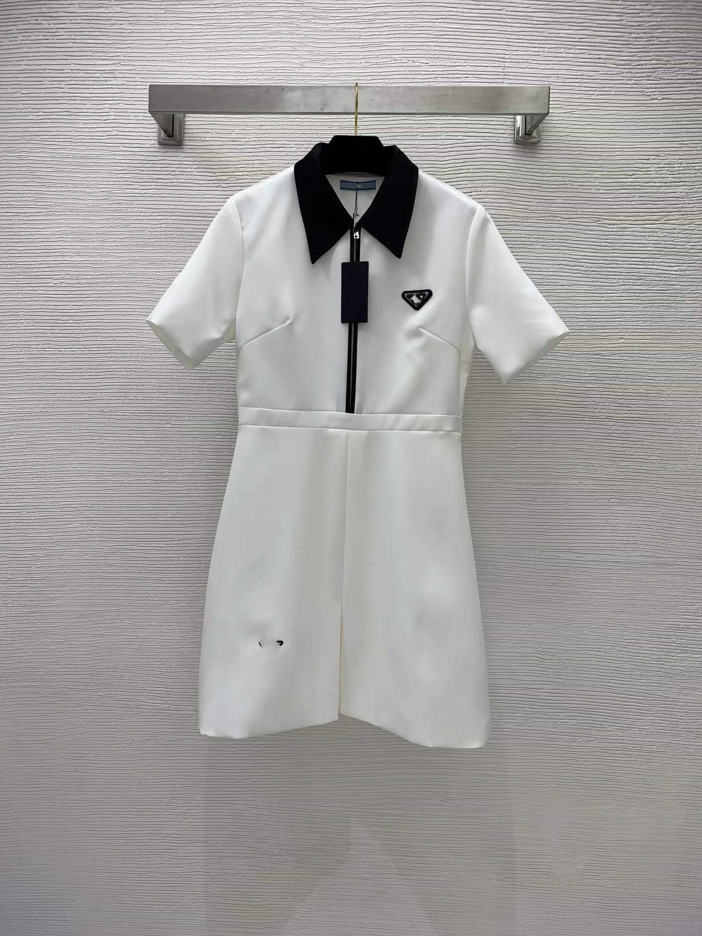 

2022 Summer Autumn Short Sleeve Lapel Neck Print Fashion Milan Runway Dress Designer Dress Brand Same Style Dress 0615-03, Picture color