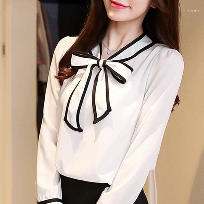 

Women' Blouses & Shirts Fashion Women Tops And 2022 Plus Size Blouse Shirt Long Sleeves Solid White Black