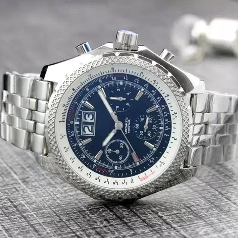 

Wristwatches 46mm Male Wristwatch Men Quartz Chronograph Watch Black Brown Leather Strap Sapphire Crystal WaterproofWristwatches