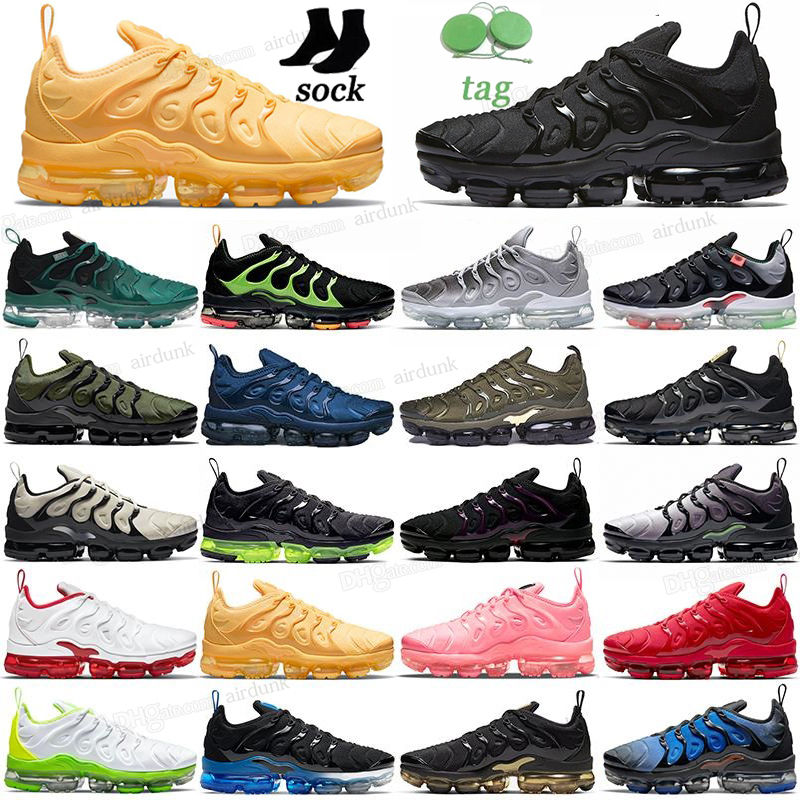 

TN Plus Running Shoes Men Black White Volt Sunset Cherry All Red Cool Wolf Grey Neon Green Olive USA Dark Blue Fury Grape tns Mens Womens Outdoor Trainers Sneakers 36-47, 43