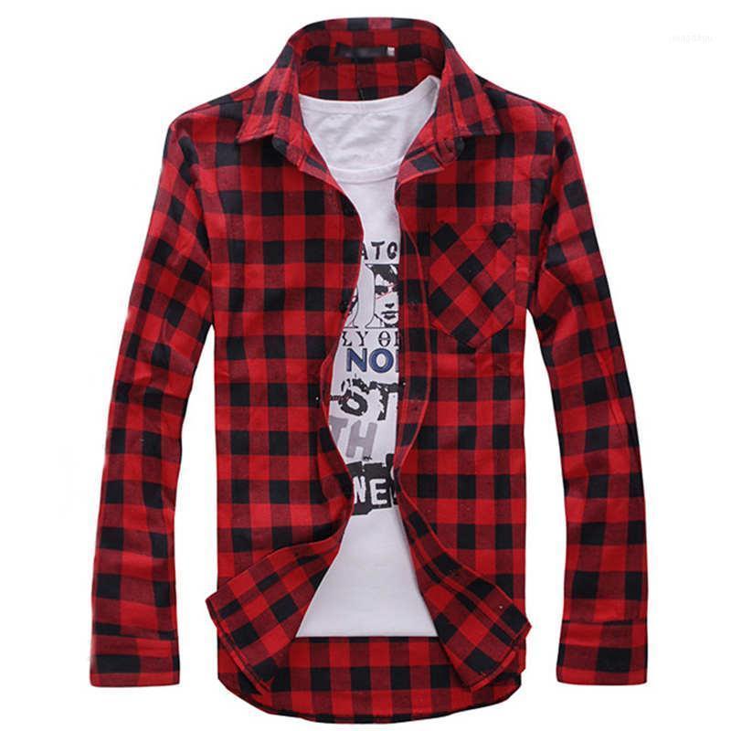 

Wholesale- Men Plaid Shirts 2022 Autumn Slim Long Sleeve Formal Business Fashion Dress 9371, Black