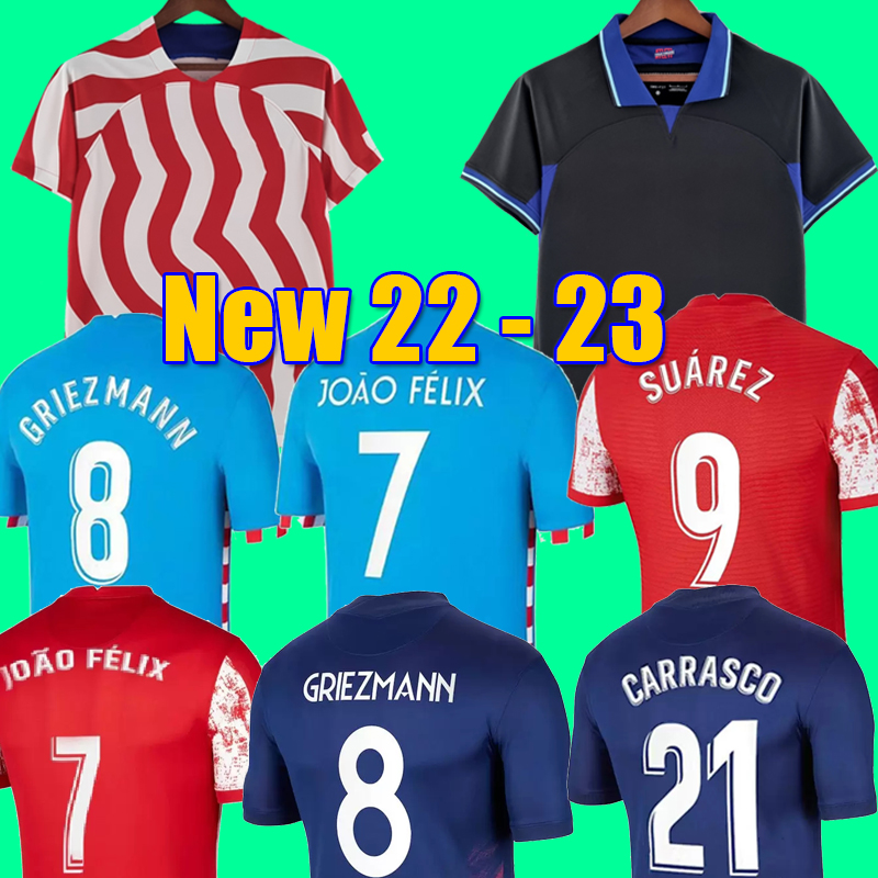 

21 22 23 Atletico Madrid Soccer Jerseys SUAREZ GRIEZMANN JOAO FELIX 2021 2022 2023 M. Llorente CORREA KOKE LEMAR CARRASCO men kids kit Football Shirt, Beige