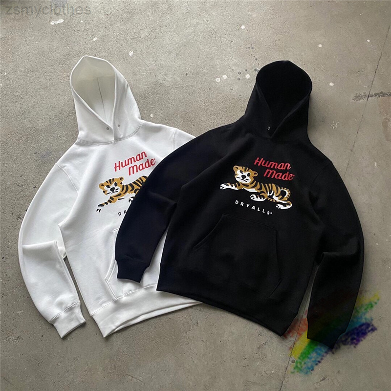 

2021fw Human Made Tiger Hoodie Men Women Best Quality Cartoon Graphic Printed Human Made Hooded Sweatshirts Pullovers 0811