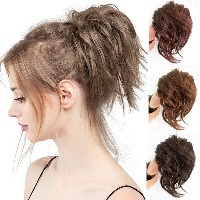 

Hair Accessories Curly Messy Bun Piece Scrunchie Updo Cover Extensions Real As Human hair Ring Get More Mothers day gifts, Ombre color 27t613