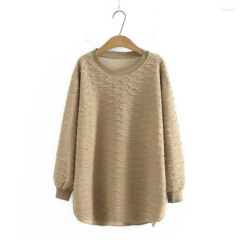 

Women's Plus Size T-Shirt Clothing 2022 Autumn Winter Fashion Drop Shoulder Sleeve Jacquard Knitted Fabric Fold Tops Meli22Women's, Black