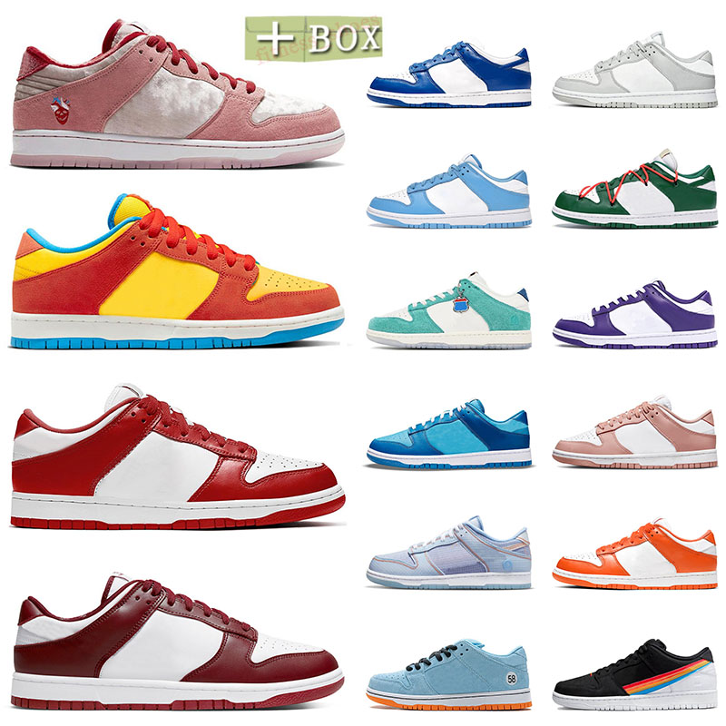 

Top Dunkes low mens womens running shoes with original box Bart Simpson union la court purple university blue gym team red Polaroid Fog Grey Sneaker Designer Trianer, A77 ocean 36-45