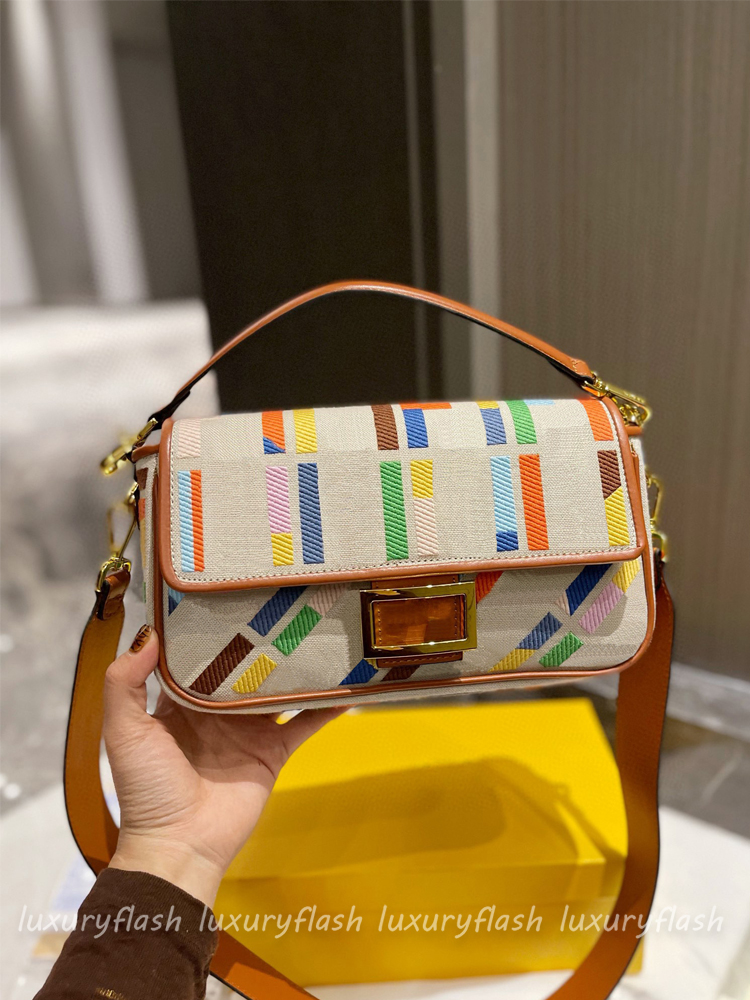 

2022 New Canvas Shoulder Bag Designers Ladies Baguette Bags Luxurys High-quality Gradient Color Small Fashion Armpit Crossbody Purse, Box(not sale separately)