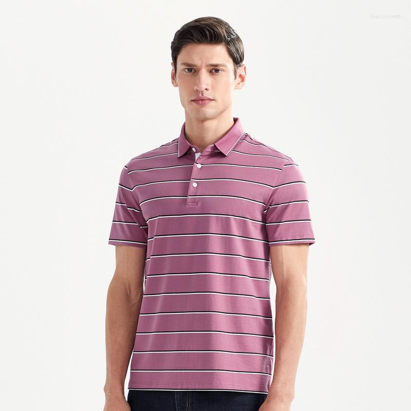 

Men' Polos Men' Brand Short Sleeve Shirt Business Casual Stripe Half Alpine Cotton Breathable Elastomen Summer Thin Men, Green