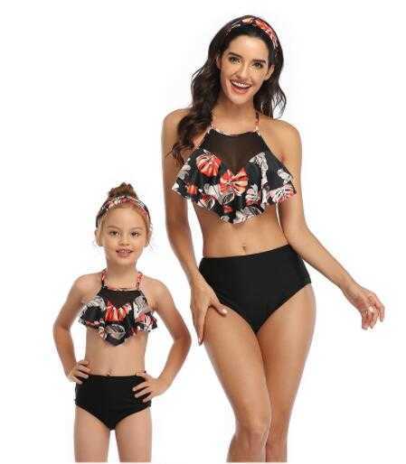 

popular parent child swiwear Swimsuit Bikini suit split kids women girls children sexy yakuda flexible stylish Leopard Print bikini sets