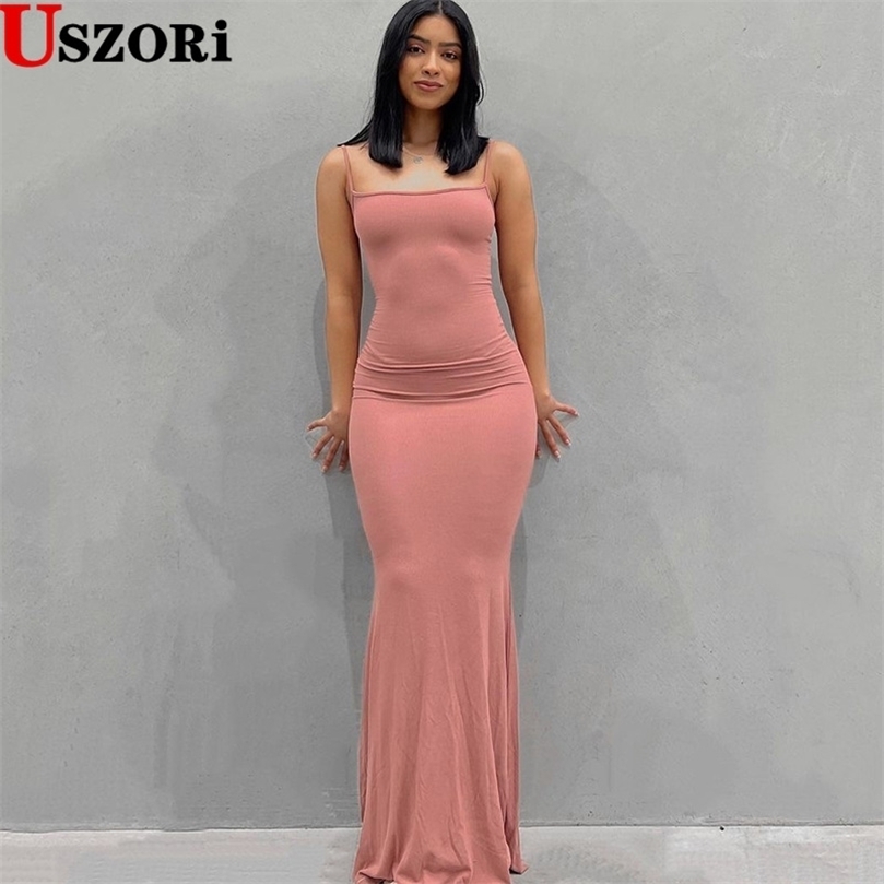 

Women Y2k Fashion Sexy Dress Skims Flat For Backless Long Maxi Dresses Pure Slim Down Honey Peach Hip Suspender Skirt 220516, Grey