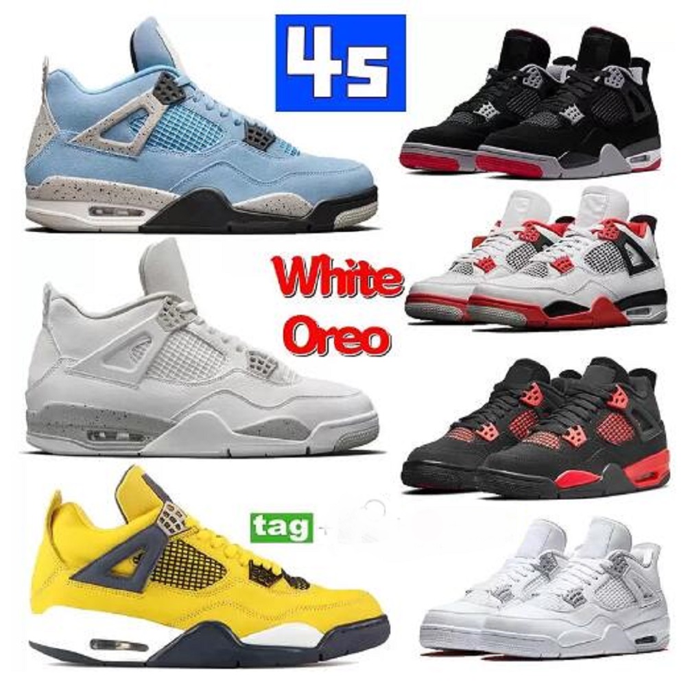 

man men Sports basketball shoes shoe 4 Black Cat University Blue White Oreo Sail Motosports Bred Cool Grey Customize 4s what the jumpman, # 10