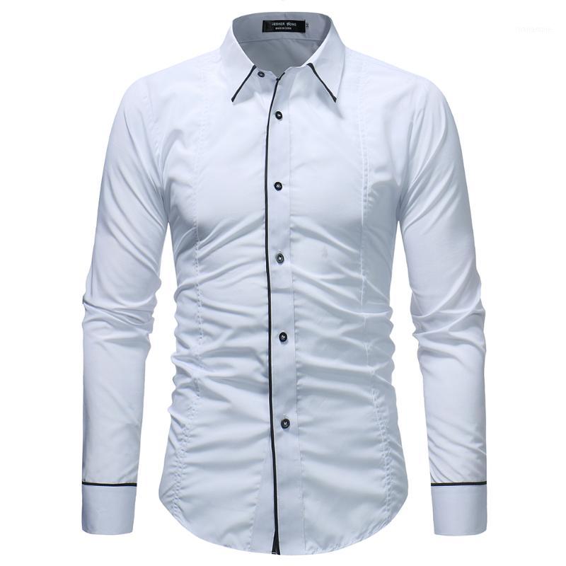 

Men Shirt Brand 2022 Autumn Luxury Long Sleeve Shirts Casual Hit Color Slim Fit Black Man Dress White Navy, Black shirt