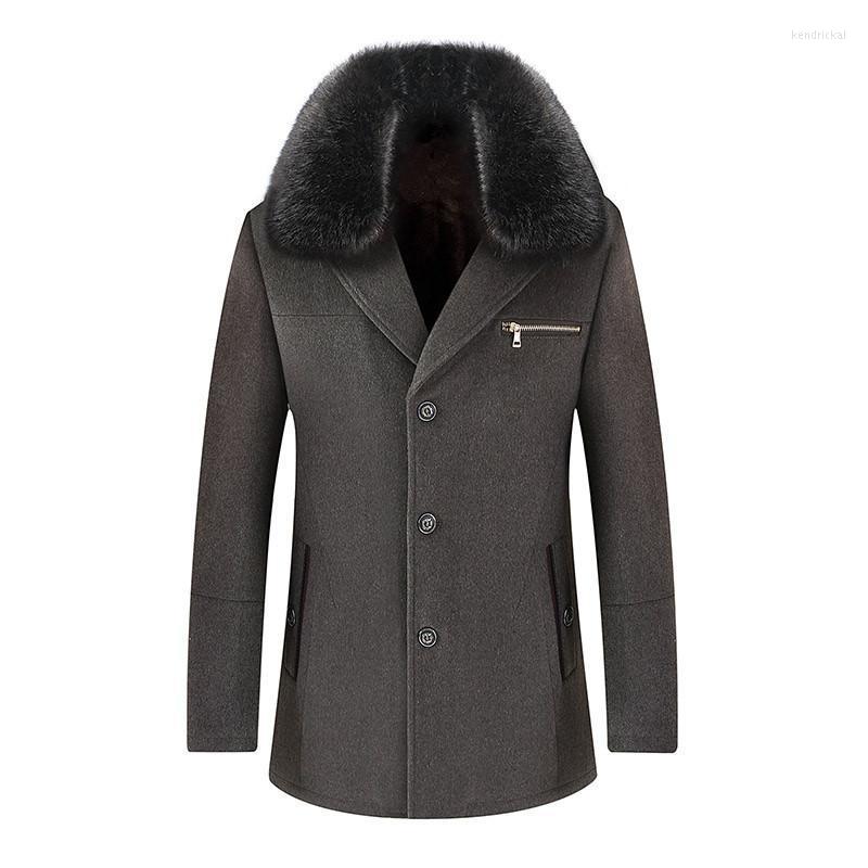 

Men' Wool & Blends Nice Arrival Winter High Quality Thick Casual Trench Coat Men / Warm Jackets Woolen Kend22, Gray