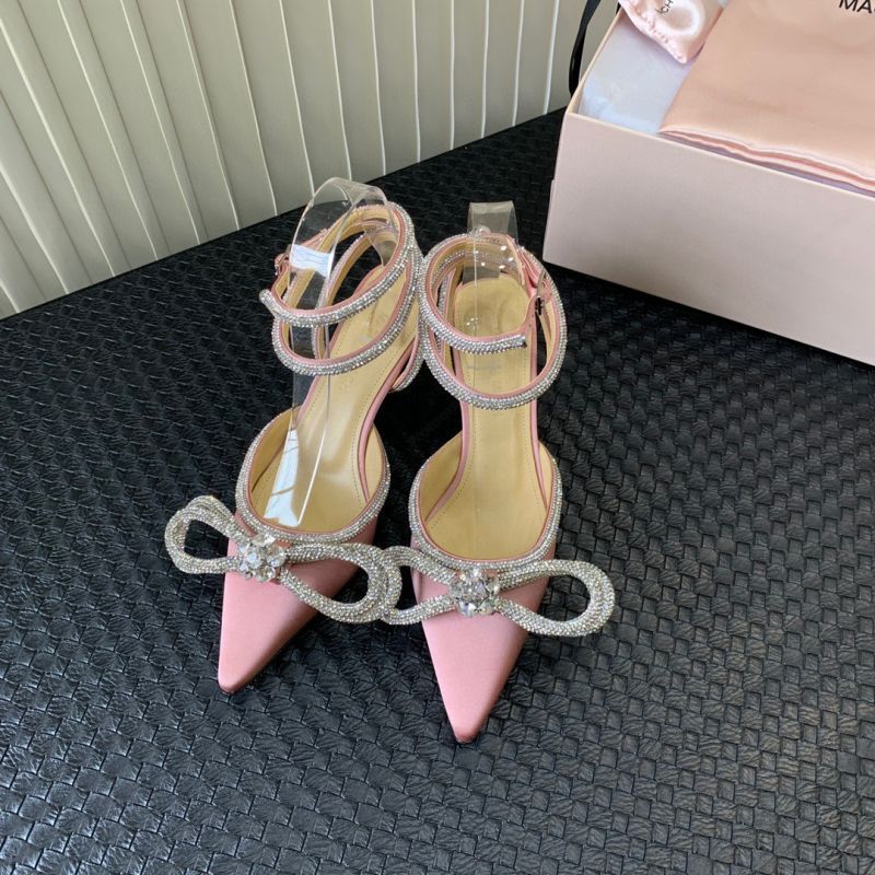 

Luxury Designer high heeled sandals womens mach Satin Bow Dress shoes Crystal Embellished rhinestone stiletto Pink Heel ankle strap Evening shoe top quality, Only a shoe box