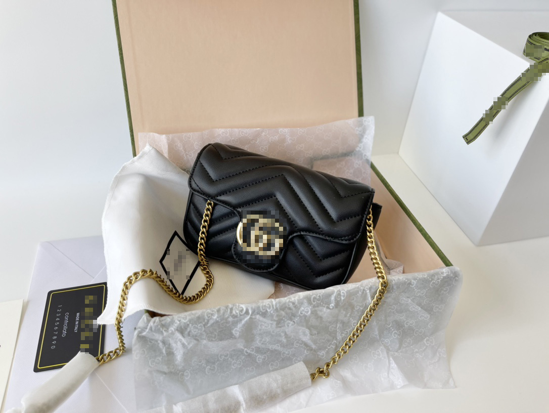

Real Cowhide 16cm Marmont Super Mini Women Shoulder Crossbody Bags Top Quality Caramel Designer Handbags Luxury Lady Purses Soft Clutch Wallets, Bubble paper package