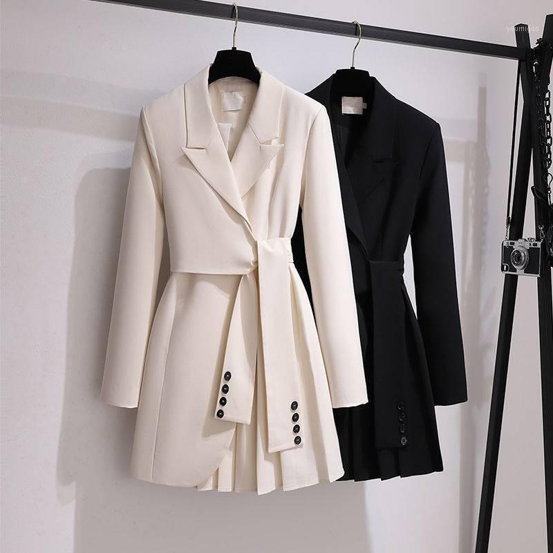 

Women's Trench Coats Suit Lapel Summer Large Dress Autumn 2022 Style Waist Closing, Showing Thin And Age Reducing Foreign, Black