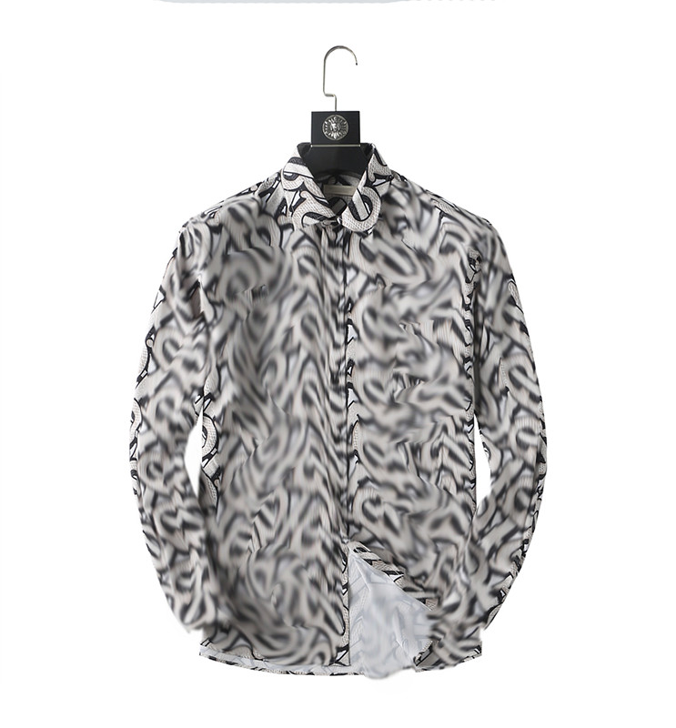 

Designers Mens Dress Shirts Business Fashion Casual Classic bberry Sleeve Shirt Brands Men Spring Slim Fit chemises marque Clothing stylist luxury Clothes -3XL#17