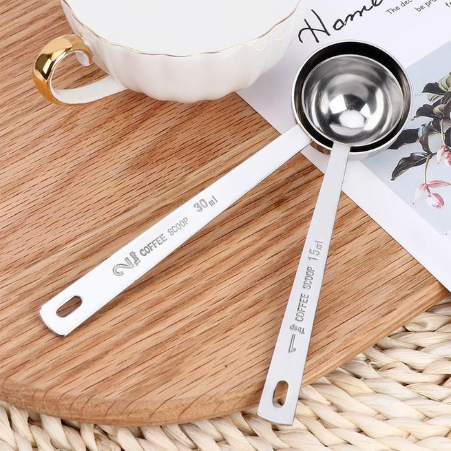 

15ml 30ml Multifunctionx Coffee Scoop Measuring Scoop Spoon Cup Ground Stainless Steel Coffee Tablespoon Measuring Spoon T0401