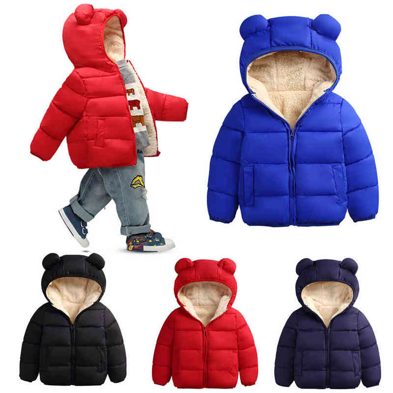 

Baby Girls Winter Coat Children Boys Fashion Jackets Ear Hoodies Cute 2021 Autumn Girls Baby Clothes Children Top Outerwear Jyf J220718