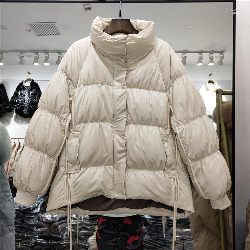 

Women' Down & Parkas 2022 Short Thick Jacket Korean Large Size Loose Fashion Stand Collar Black Beige Female E485 Guin22