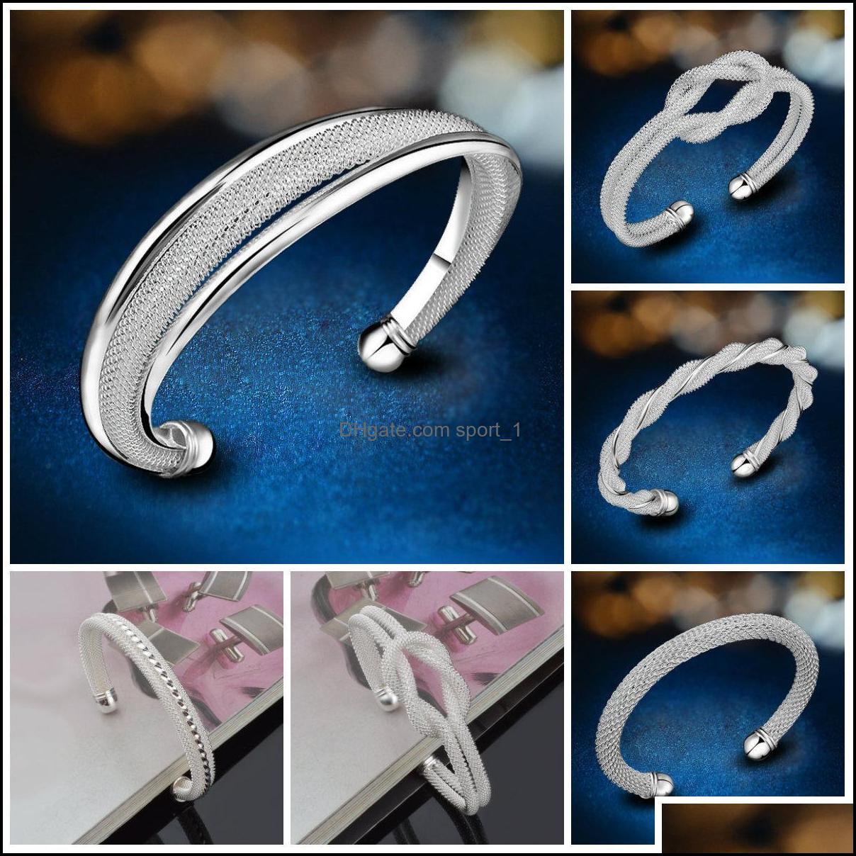 

Bangle Infinity Bracelets 925 Sterling Sier Retro Vintage Jewelry Cuff Bangles Drop Delivery 2021 Sport1 Dh2Jj