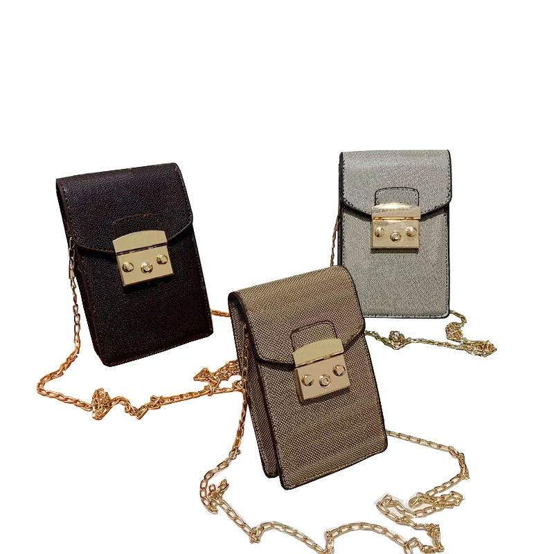 

Designer Crossbody Phone bag for Women Brand Mini Purse with Chain Single shoulder Card Coin Holder Ladies Bolso Suitable Mobile Phone Bolsa T199, Brown l