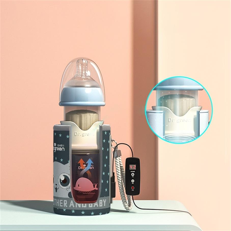 

USB Insulation Baby Bottle Warmer Glass Wide Mouth PPSU Drop Resistant Constant Temperature Quick Flush Milk Cute Baby Bottle 2110200u