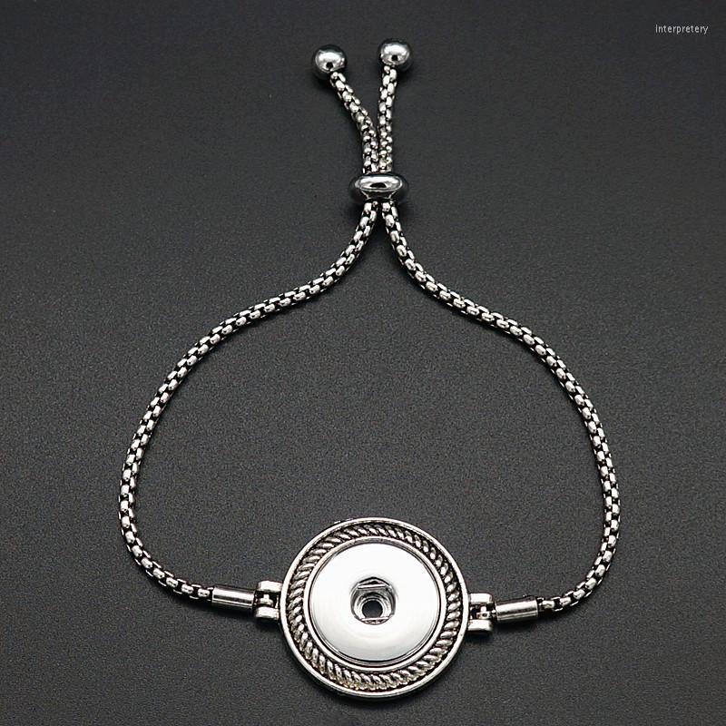 

Charm Bracelets Fashion Charming Simple Chain Snap Bracelet Slide Adjustable Fit 18MM Buttons Jewelry Wholesale SG0127Charm Inte22