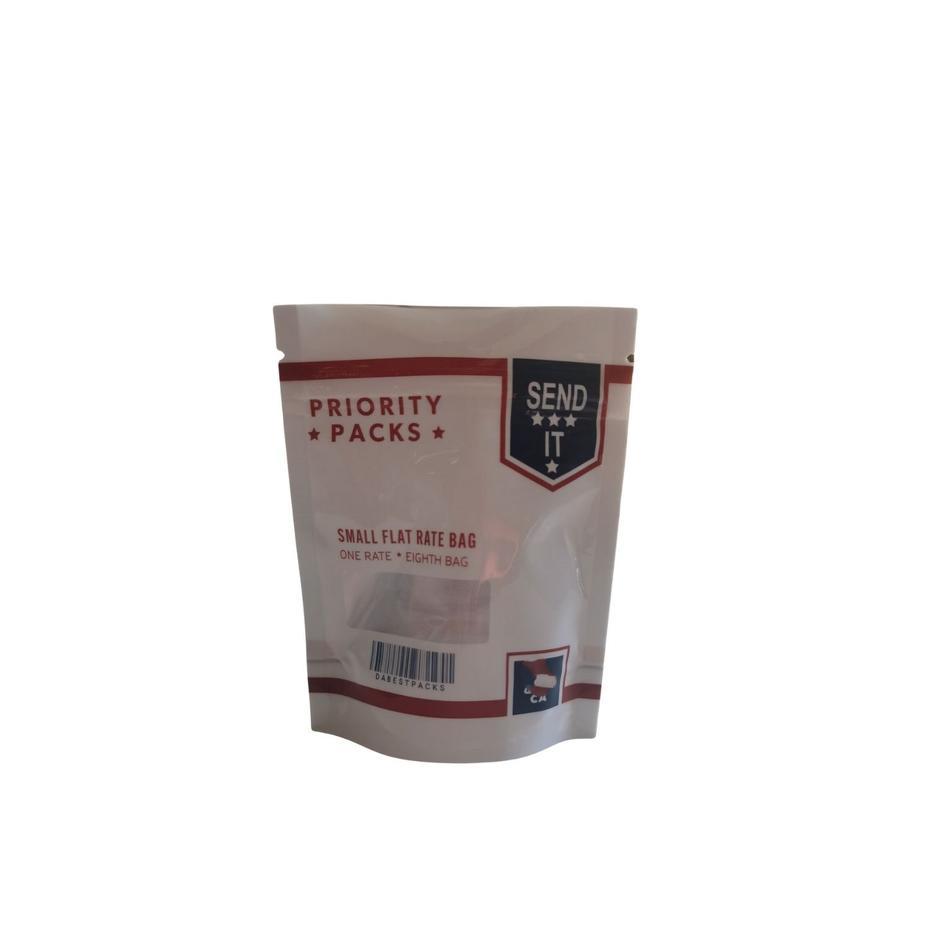 

Priority Packs Send It Samll Flat Rate 3.93x4.72inches 3.5g Stand Up Bag 3.5 Gram Plastic Pounch 10x12.5cm Zip Lock Edibles Packaging jlluBD