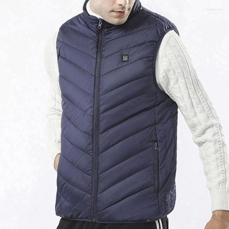 

Men's Vests Jackets Electric Heating Vest Cold Resistant Intelligent Power Bank Needed USB Charging For Home Stra22, Blue