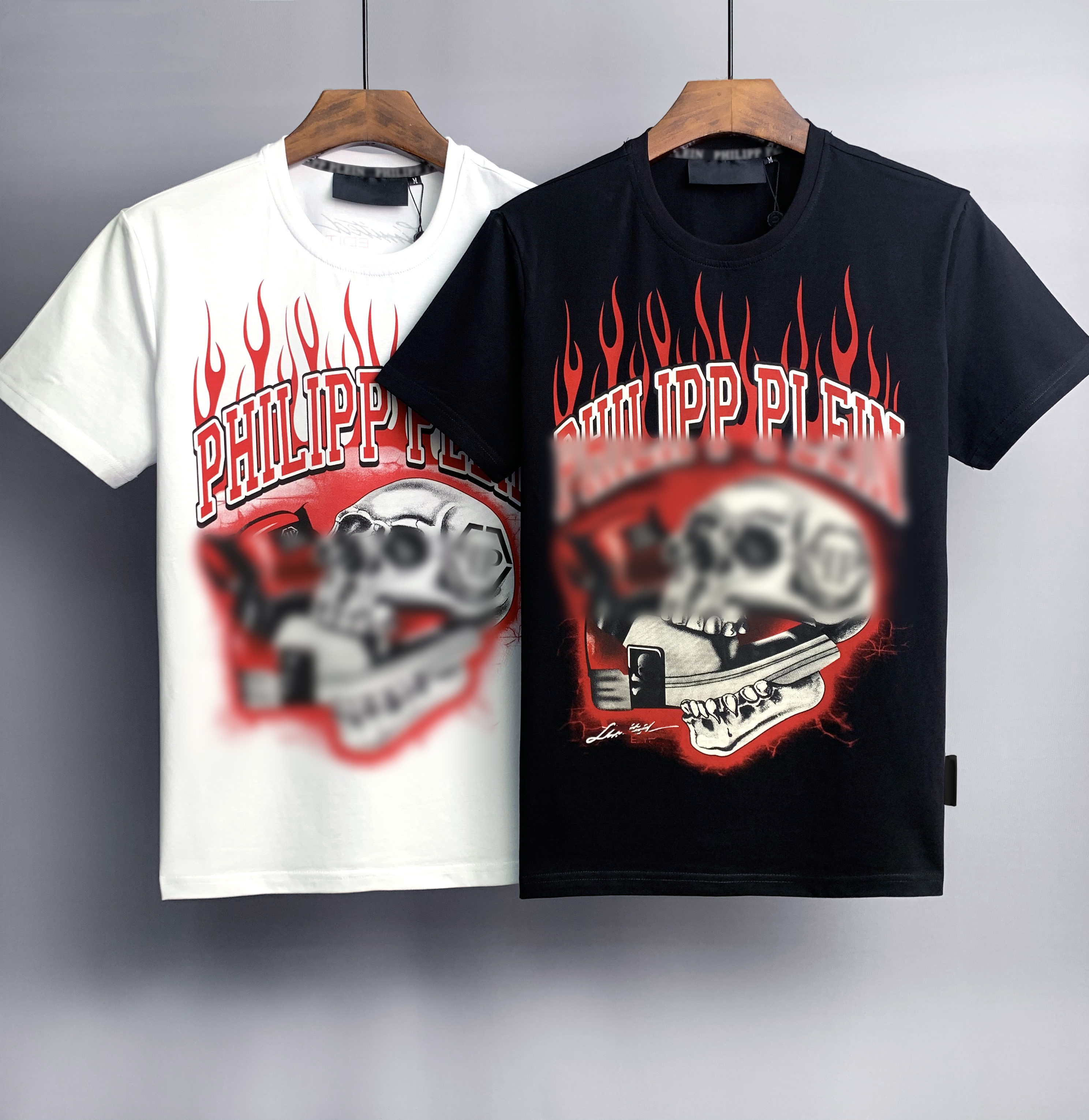 Hommes designer P Skull Diamond T-shirt à manches courtes à manches courtes Brun Brun Brand T-shirt O-Neck Skulls de haute qualité Tshirt Tees To
