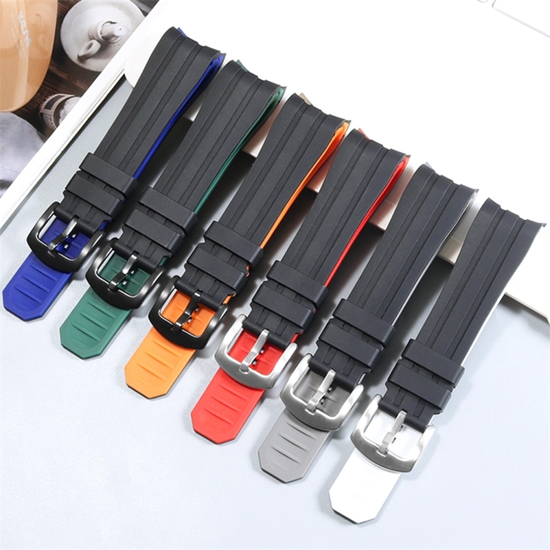 

Curved End Rubber Watch Strap 18mm 20mm 22mm Quick Release Watchband Wristband Accessories for Omega Brand Watch Band 220811