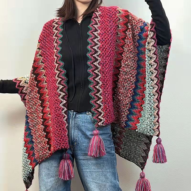 

Ethnic style shawl cloak split cloak thickened shawl