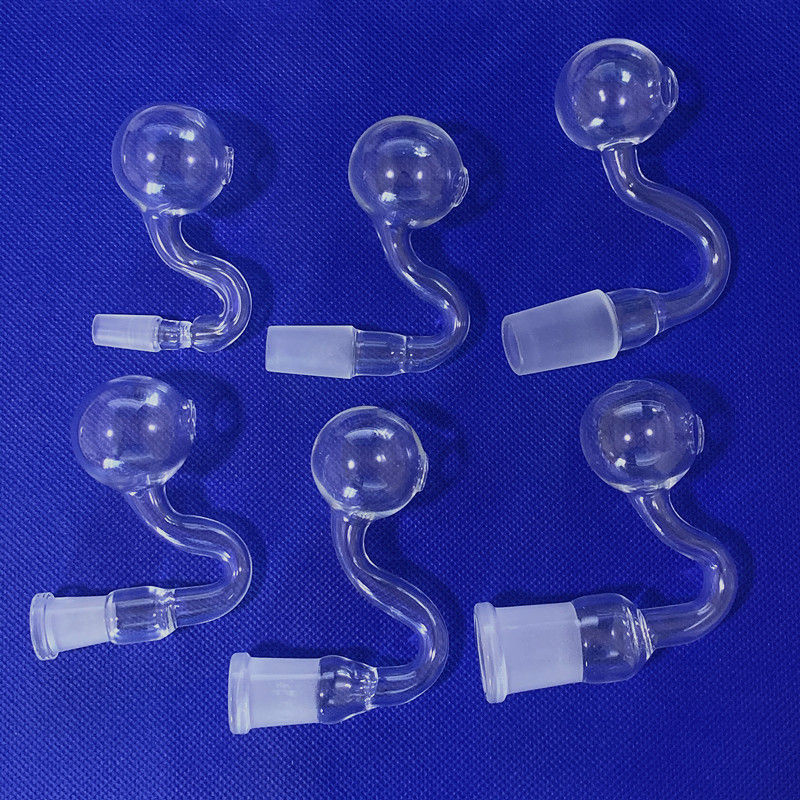 

10mm 14mm 18mm Male Female Glass Oil Burner Pipe Bent Smoking Pipes Curved Burning Tube Frosted Joint Adaptor For Water Bong