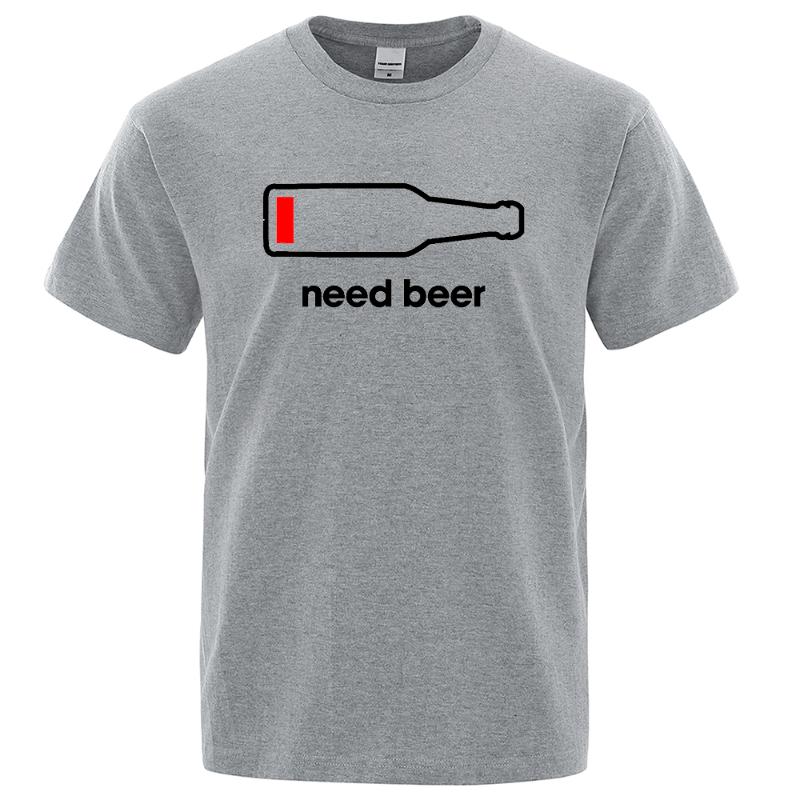 

Men' T-Shirts Need Beer Street Style Printing Male Tshirt Oversized Casual Clothing Short Sleeve Tshirts Men Breathable Fashion Tee Shirts, Black