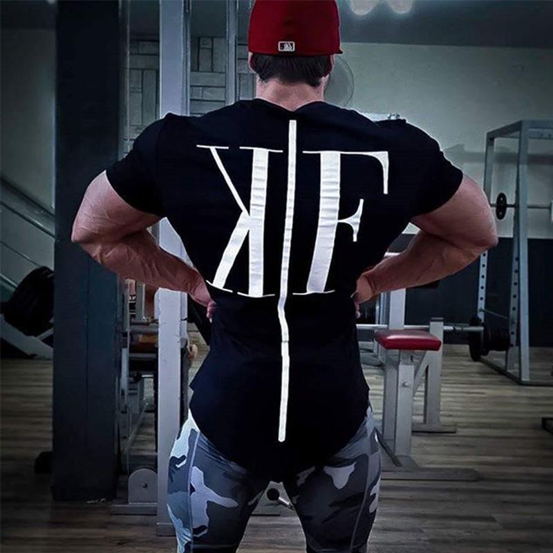 

Men's T-Shirts Summer Arrival Bodybuilding Fitness Mens Short Sleeve T-shirt GymS Shirt Men Muscle Tights Brand T TopsMen's, Red
