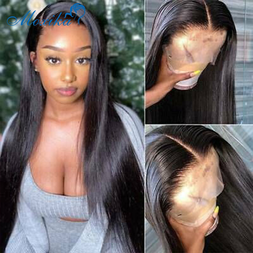 

LX Brand Lace Frontal Wig Human Hair Lace Frontal Wigs 4x4 5x5 Closure Wig 30 Inch Transparent Lace Wigs Moxika Straight Front Wigfacto, Natural color