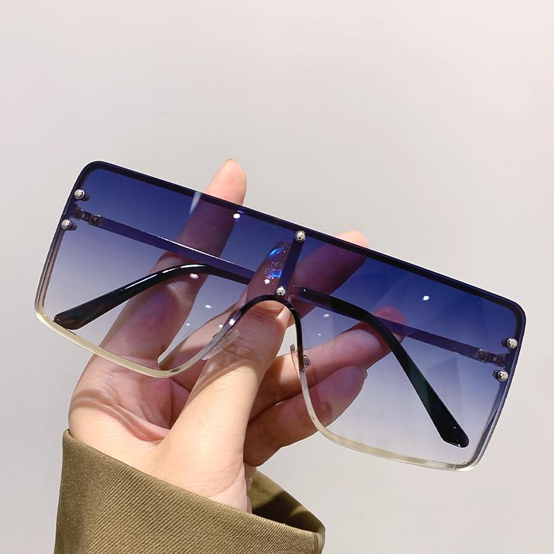 

Sunglasses 2022 Personalized One-piece Square Frame Trendy Fashion Brand Designer Male Female Shades UV400 Eyewear