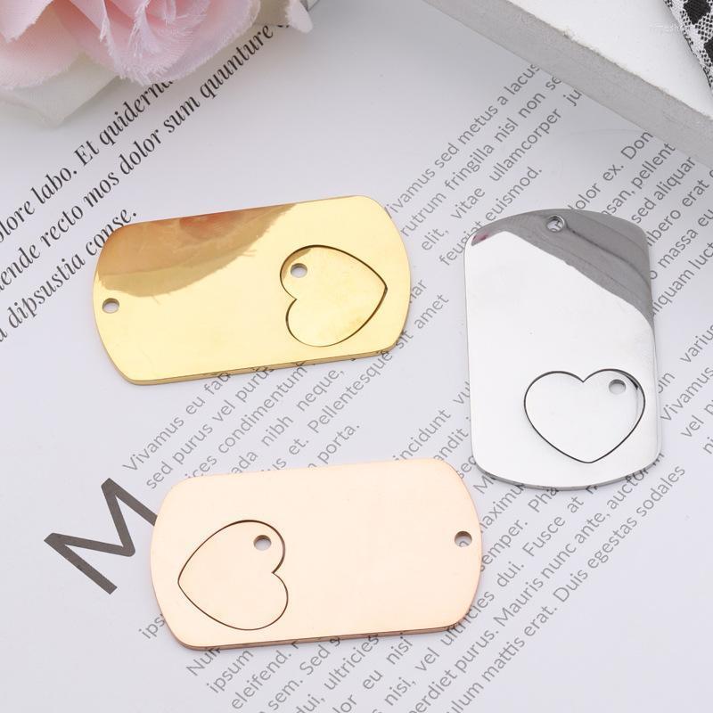 

Pendant Necklaces 100% Stainless Steel Heart Puzzle Dogtags Blank For Engrave Rose Gold/Gold/Silver Color Metal Tag Mirror Polished 10pcsPen