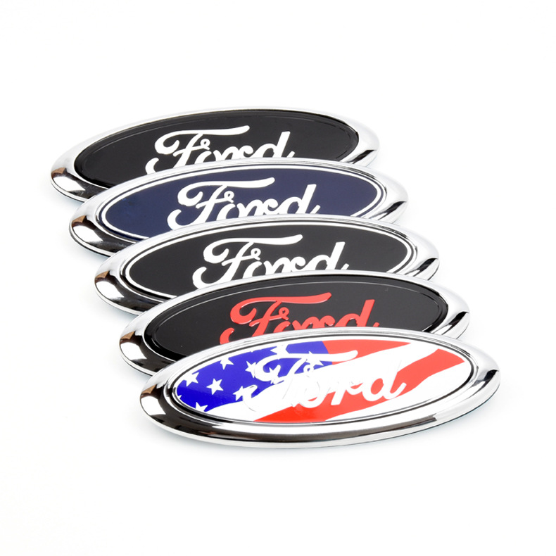 

Front Bonnet Badge Car Original Metal Logo Emblem Auto Rear Trunk Boot Mark Sticker For Ford Focus Old Mondeo 15*6cm