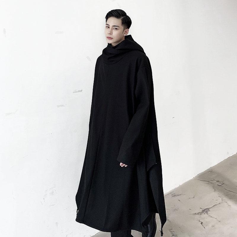 

Men's Trench Coats Men Hooded Pullover Trenchcoat Male Women Streetwear Hip Hop Gothic Harajuku Long Jacket Cloak OuterwearMen's, 3971