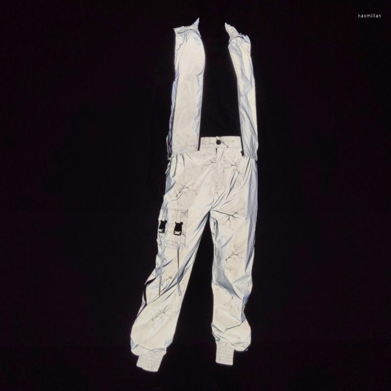 

Men's Pants Side Zipper Loose Hip Hop Reflective Cargo Men Mesh Breathable Joggers Military Strap Casual Camouflage Trousers MensMen's Naom2